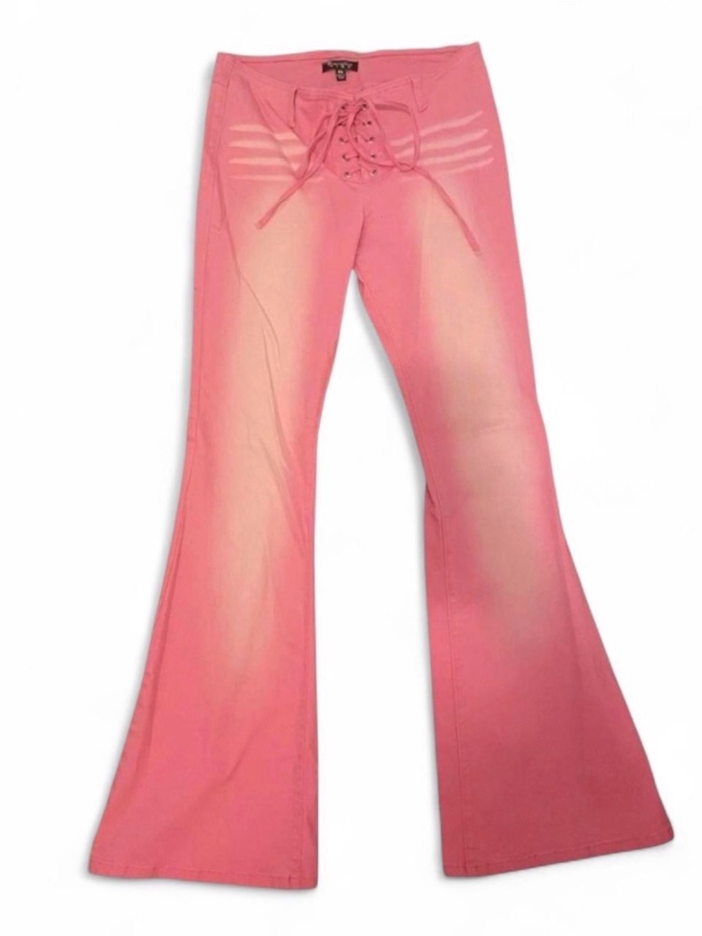 Generation Kiss / Dolls Kill Naomi Pink Ombre Lace-Up Flare Jeans for Women